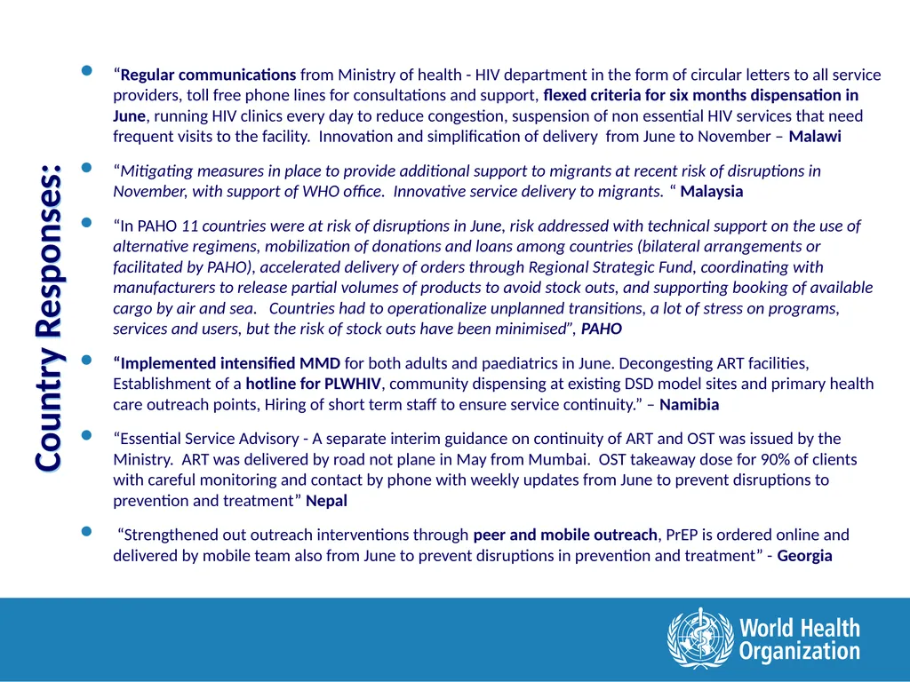 Disruption in HIV, Hepatitis and STI services due - slide 10 of 11