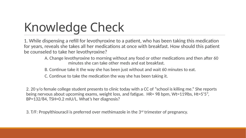 Thyroid Disorders Chandler Craft, Pharm.D. - slide 17 of 19