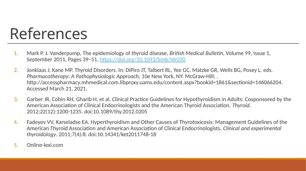 Thyroid Disorders Chandler Craft, Pharm.D. - slide 19 of 19