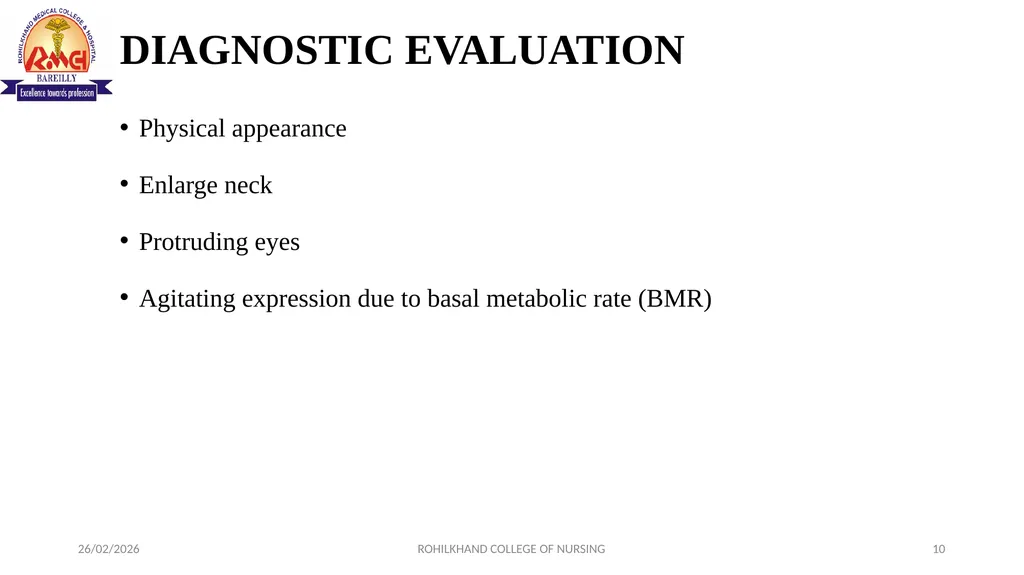 HYPERTHYROIDISM MR. DINESH SINGH P.G. NURSING - slide 10 of 15