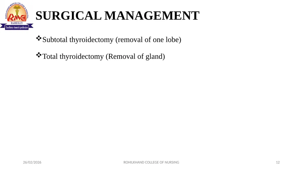 HYPERTHYROIDISM MR. DINESH SINGH P.G. NURSING - slide 12 of 15