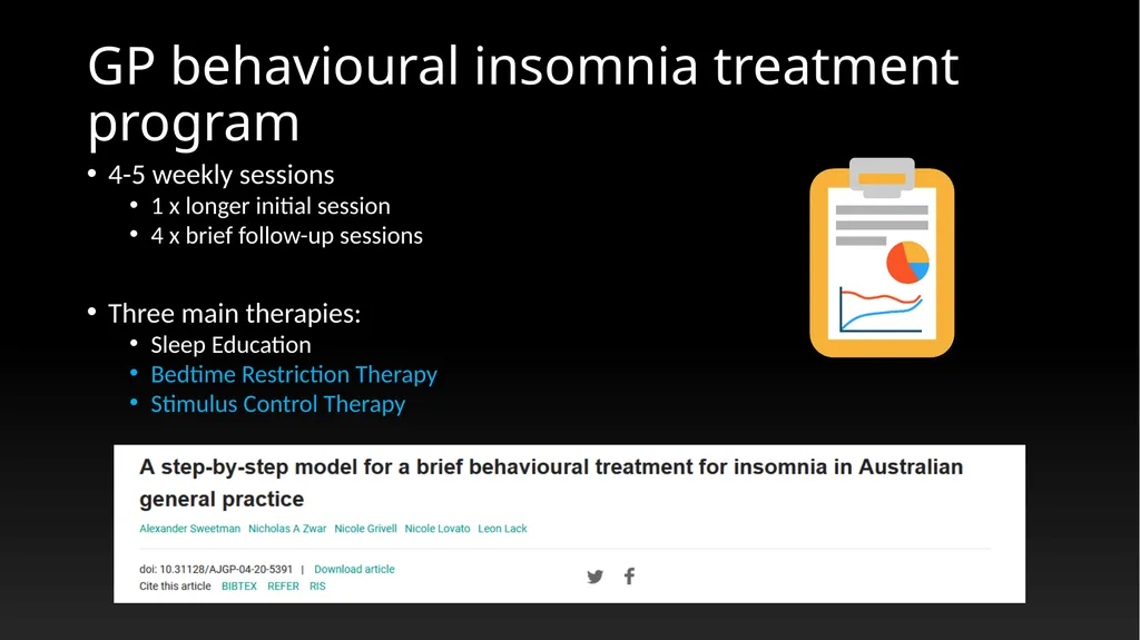 Mental Bites: Insomnia Dr Alexander Sweetman - slide 13 of 19
