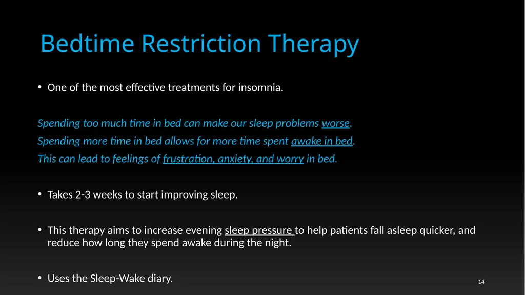 Mental Bites: Insomnia Dr Alexander Sweetman - slide 14 of 19