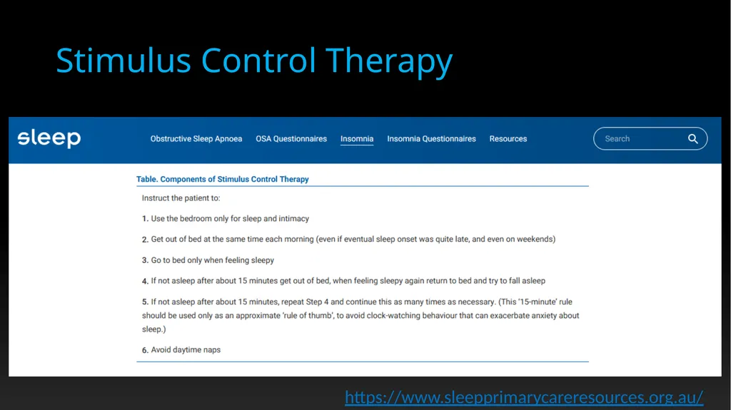 Mental Bites: Insomnia Dr Alexander Sweetman - slide 16 of 19