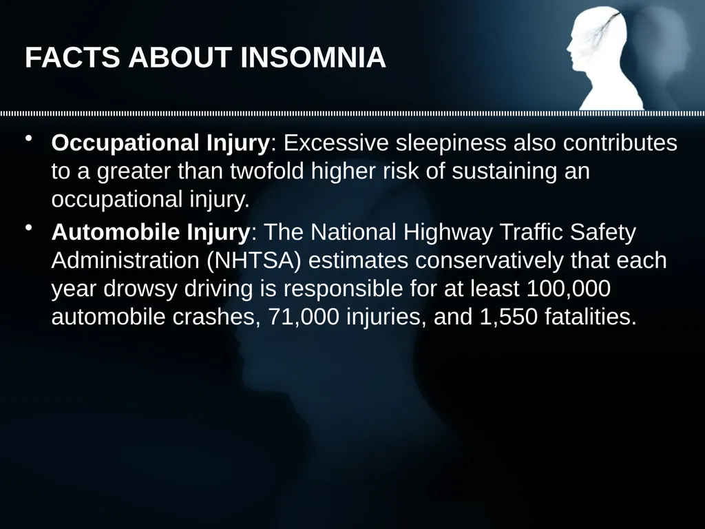 INSOMNIA Difficulty falling asleep Waking up too - slide 10 of 42