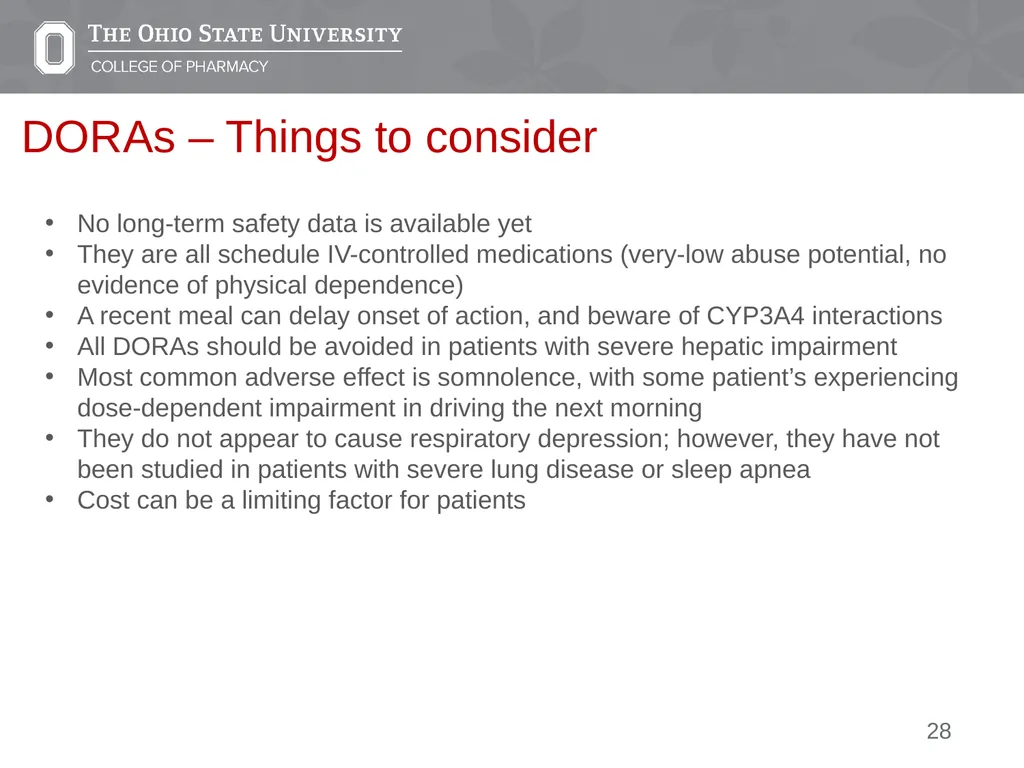 Insomnia: A Case Presentation Emily Medina Pharm.D - slide 28 of 35