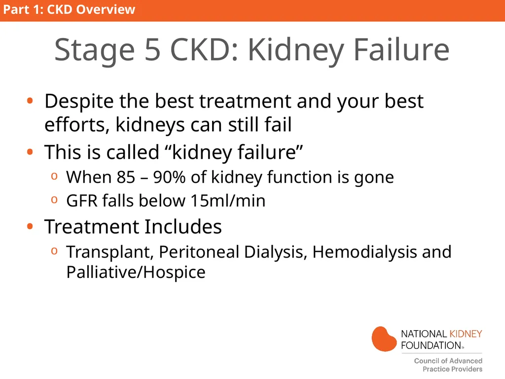 Kidney Disease Education PART 1: CKD Overview - slide 23 of 27
