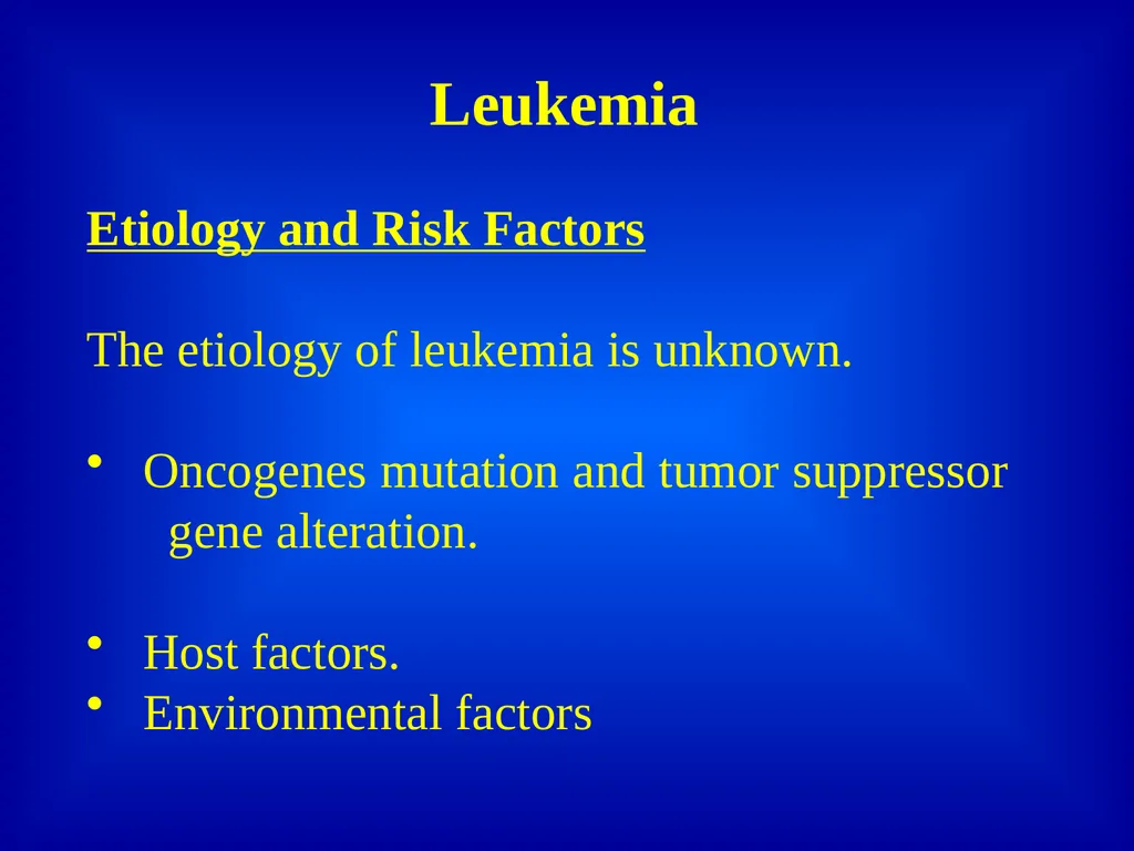 Leukemia Dr. Versha Prasad Introduction to - slide 5 of 15