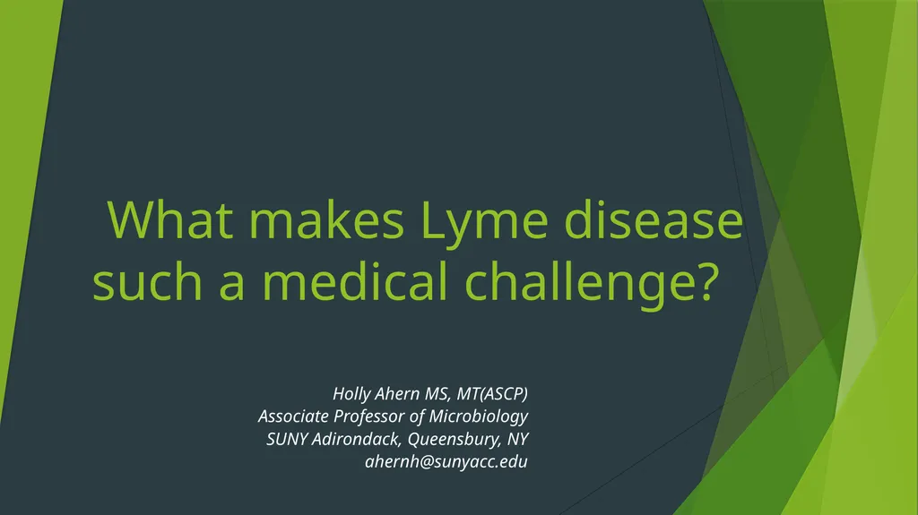 What makes Lyme disease such a medical challenge? - slide 1 of 11