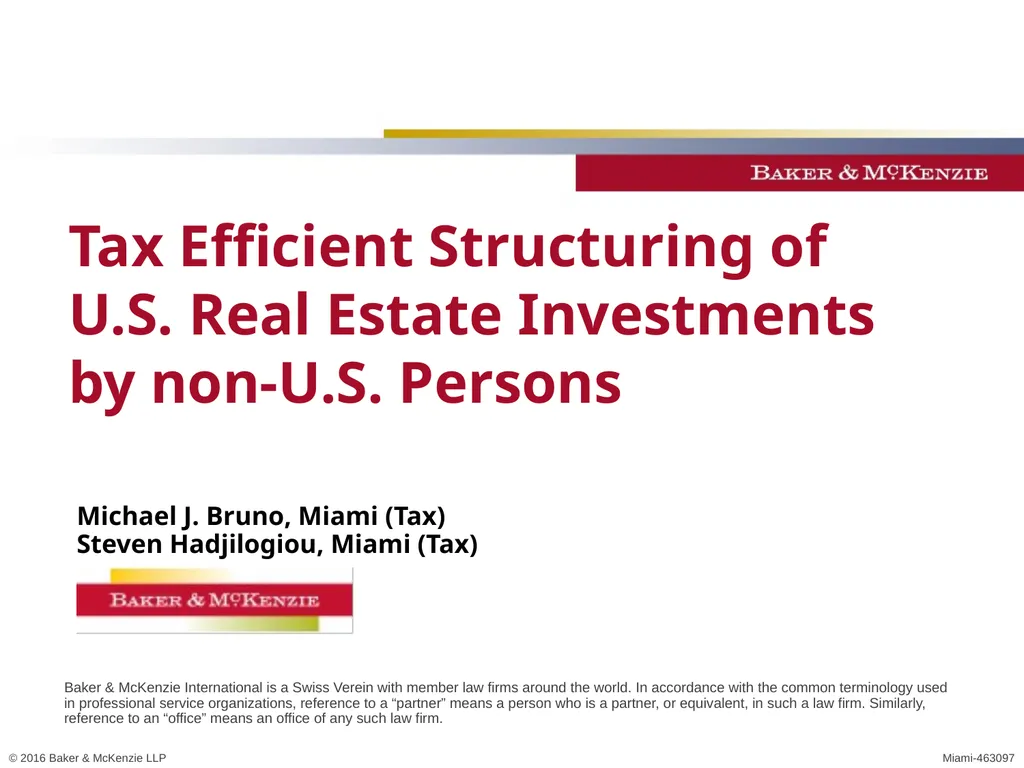 Michael J. Bruno, Miami (Tax) Steven Hadjilogiou, - slide 1 of 15