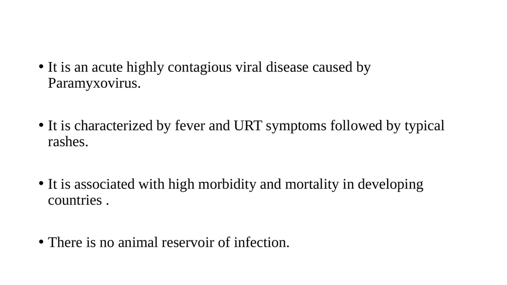 Measles epidemiology and prevention Dr. Piyush - slide 2 of 14