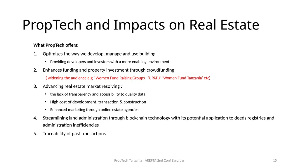 PropTech Tanzania: A Catalyst to Real Estate - slide 15 of 25
