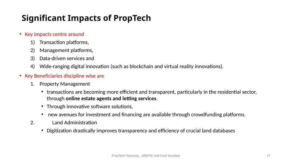 PropTech Tanzania: A Catalyst to Real Estate - slide 17 of 25