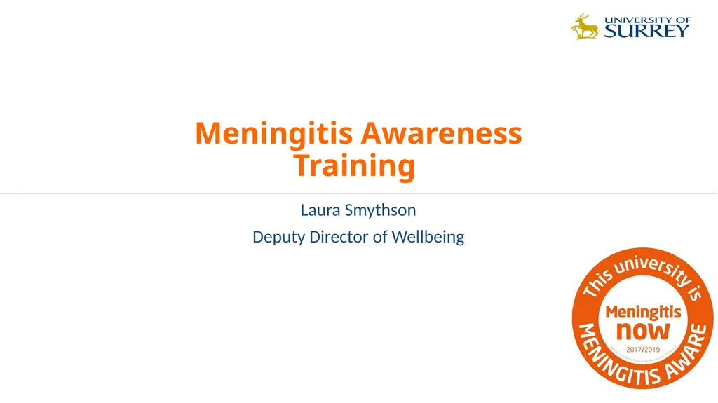 Meningitis Awareness Training Laura Smythson - slide 1 of 10