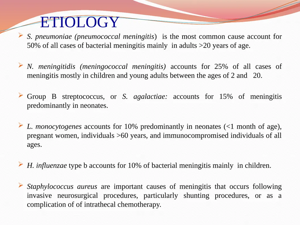 Acute Bacterial Meningitis Bacterial meningitis is - slide 3 of 50