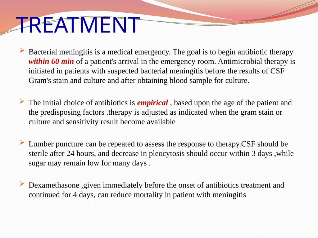 Acute Bacterial Meningitis Bacterial meningitis is - slide 16 of 50