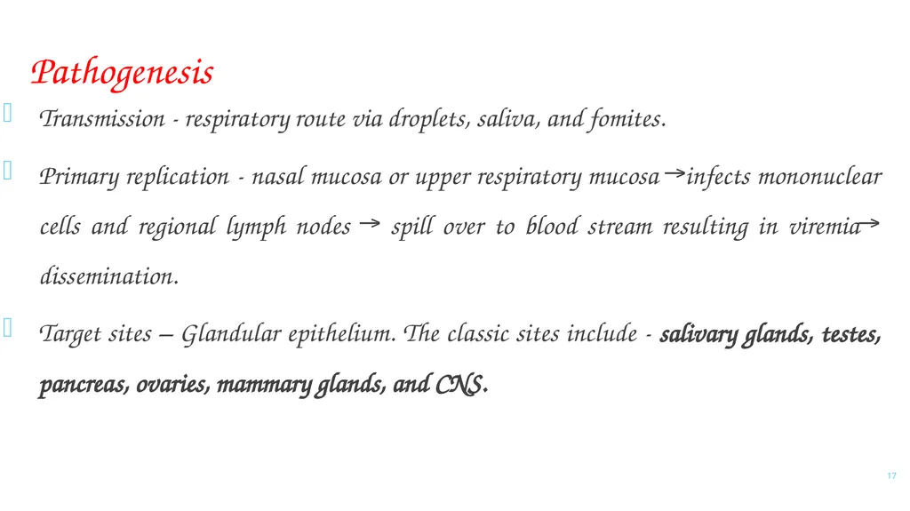 PARAMYXOVIRIDAE INFECTIONS 1 PARAMYXOVIRIDAE - slide 17 of 51