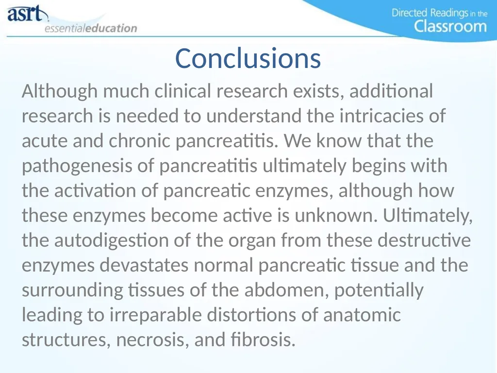Clinical Signs and Characteristics of Pancreatitis - slide 15 of 17