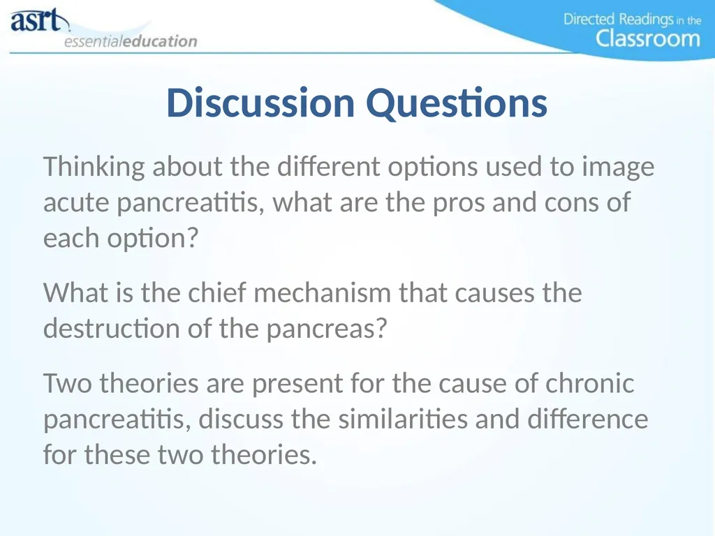 Clinical Signs and Characteristics of Pancreatitis - slide 16 of 17