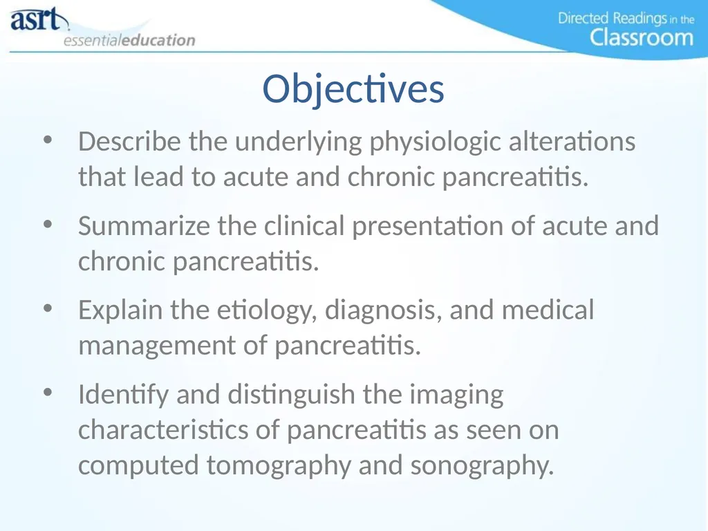 Clinical Signs and Characteristics of Pancreatitis - slide 3 of 17