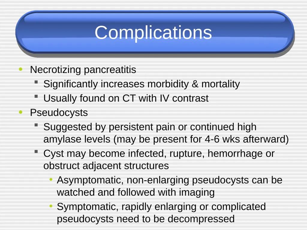 Acute pancreatitis defined as an acute condition - slide 23 of 36