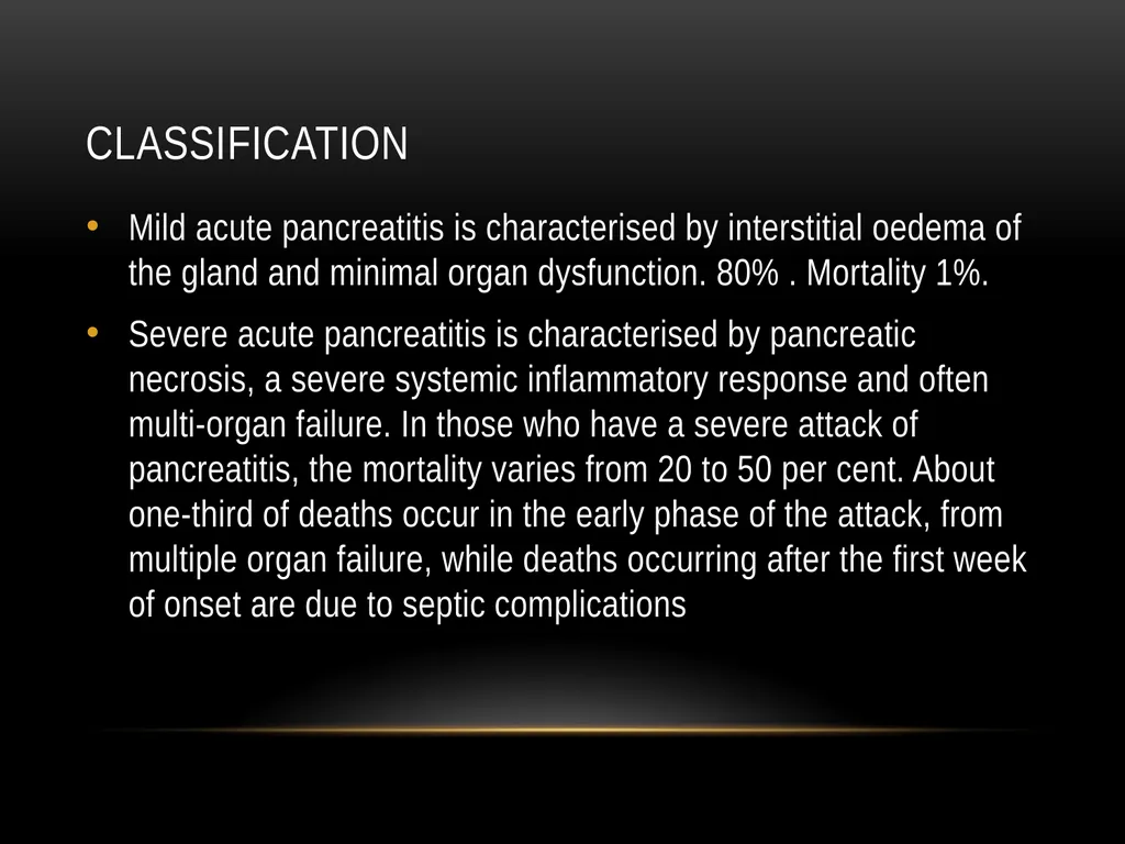 Acute pancreatitis defined as an acute condition - slide 2 of 36