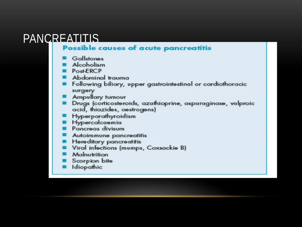 Acute pancreatitis defined as an acute condition - slide 3 of 36