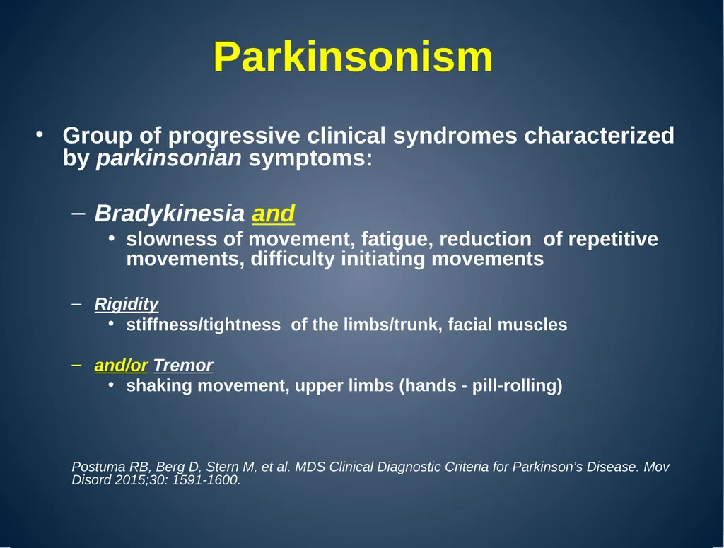 Parkinsonism and Parkinson’s Disease Advisory - slide 2 of 20
