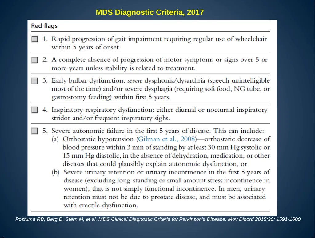 Parkinsonism and Parkinson’s Disease Advisory - slide 18 of 20