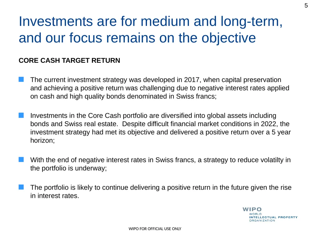 Update on Investments WO/PBC/36 Geneva May 2023 - slide 5 of 7