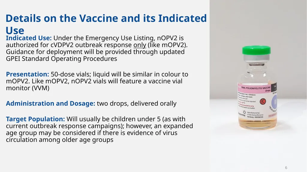 Implementation of nOPV2 for cVDPV2 Outbreak - slide 6 of 18