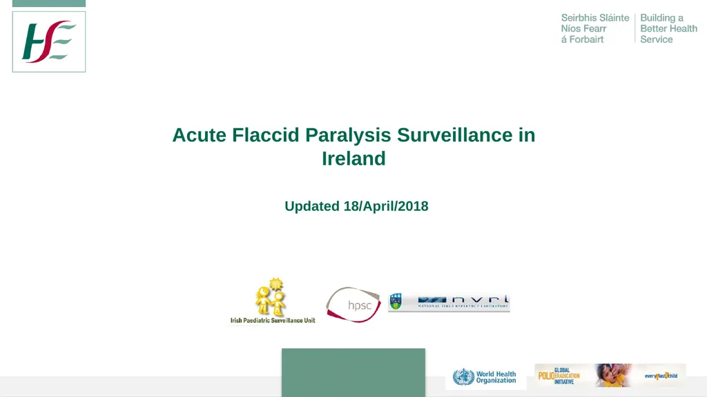 Acute Flaccid Paralysis Surveillance in Ireland - slide 1 of 21