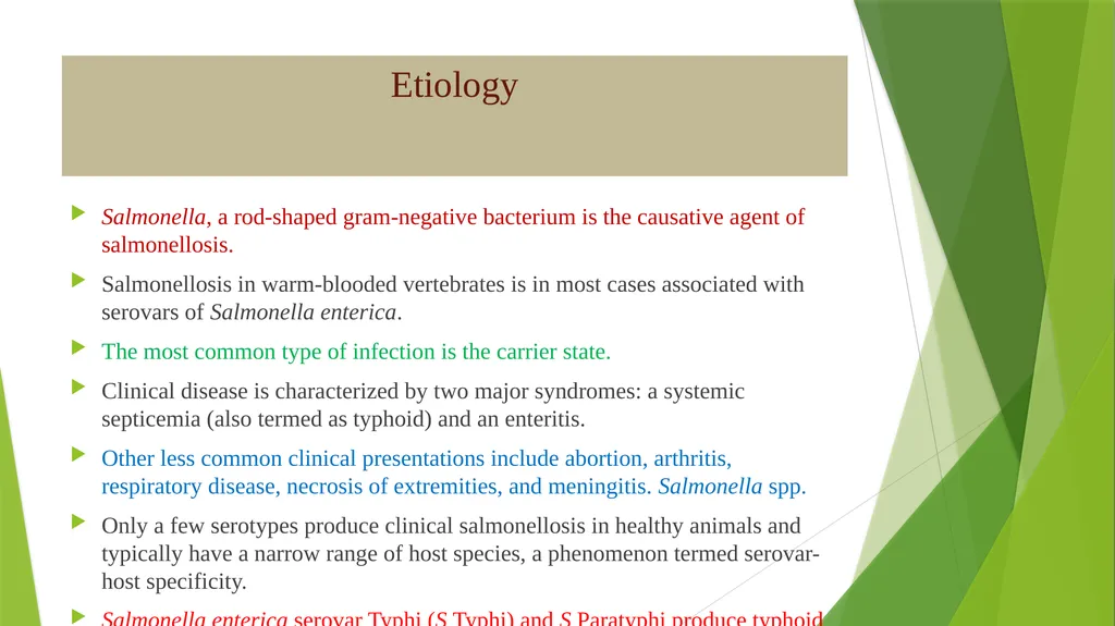 Salmonellosis Dr. Bipin Kumar Assistant Professor - slide 2 of 15