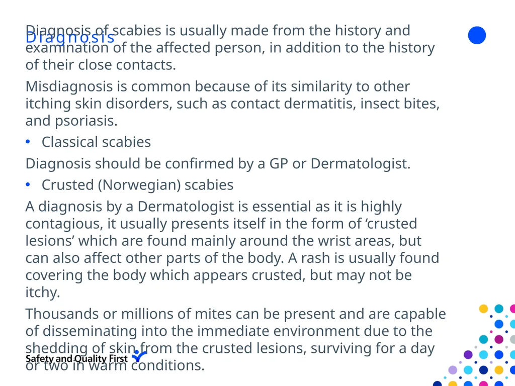 Scabies June 2022 Clair Stokes Infection - slide 8 of 18