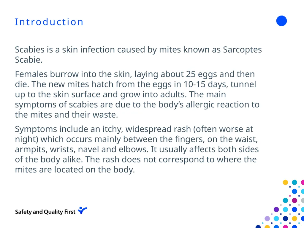 Scabies June 2022 Clair Stokes Infection - slide 3 of 18