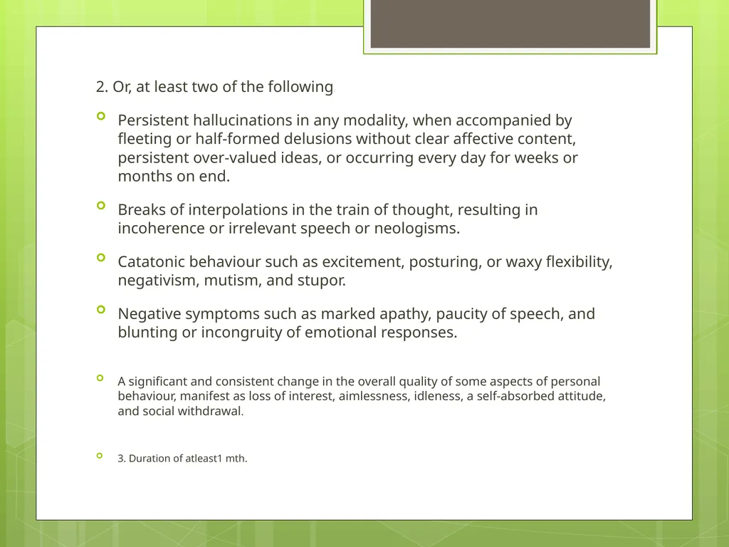 SCHIZOPHRENIA Presenter: Dr. Arpit Jaiswal - slide 28 of 46