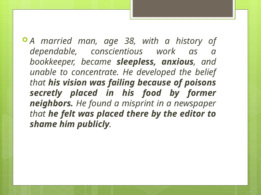SCHIZOPHRENIA Presenter: Dr. Arpit Jaiswal - slide 2 of 46