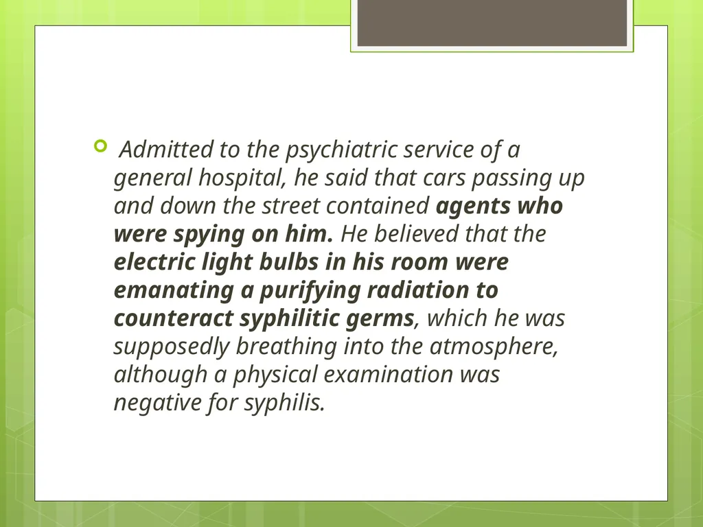 SCHIZOPHRENIA Presenter: Dr. Arpit Jaiswal - slide 3 of 46