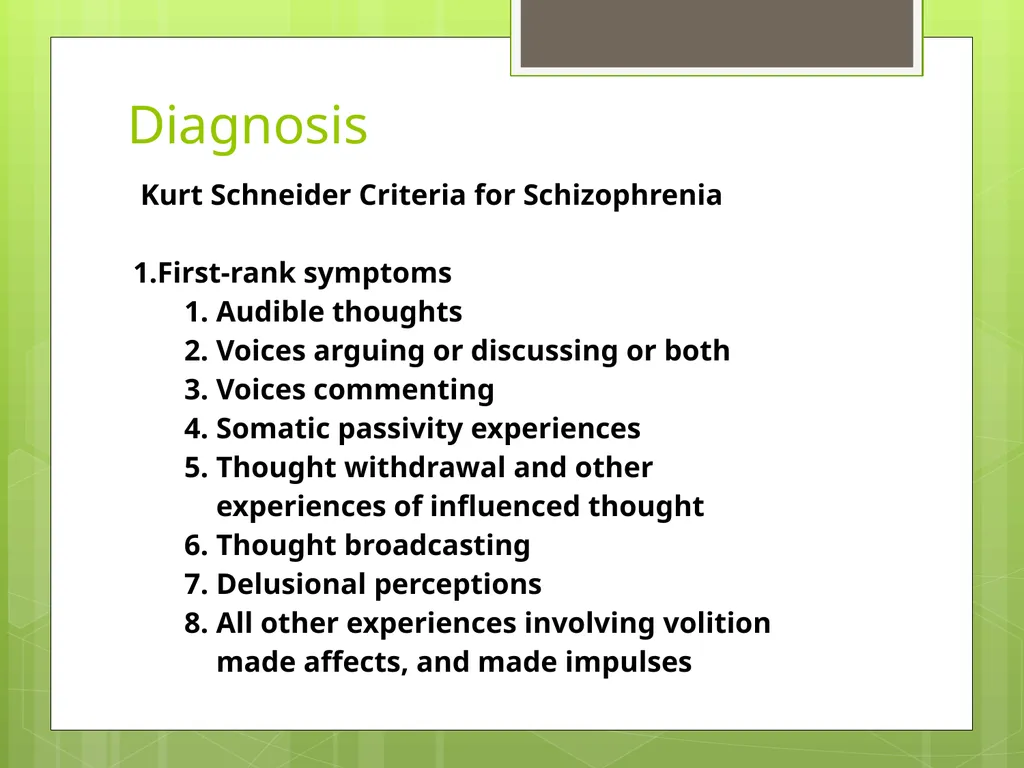 SCHIZOPHRENIA Presenter: Dr. Arpit Jaiswal - slide 26 of 46