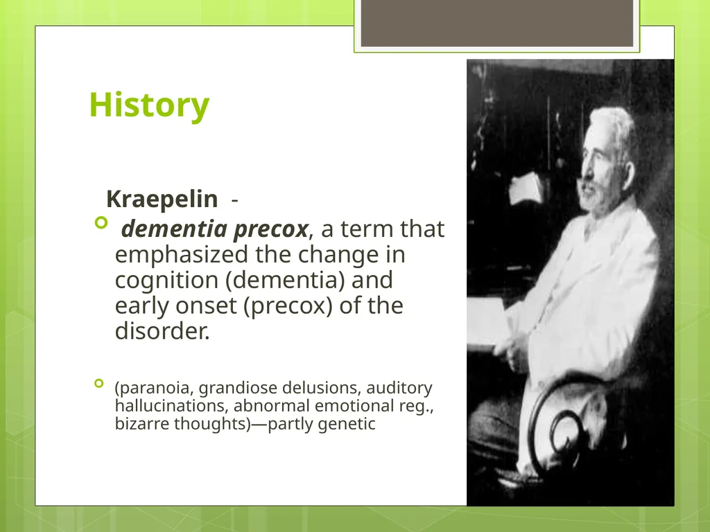SCHIZOPHRENIA Presenter: Dr. Arpit Jaiswal - slide 6 of 46