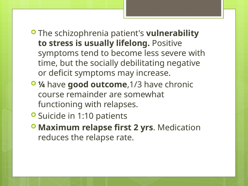 SCHIZOPHRENIA Presenter: Dr. Arpit Jaiswal - slide 45 of 46