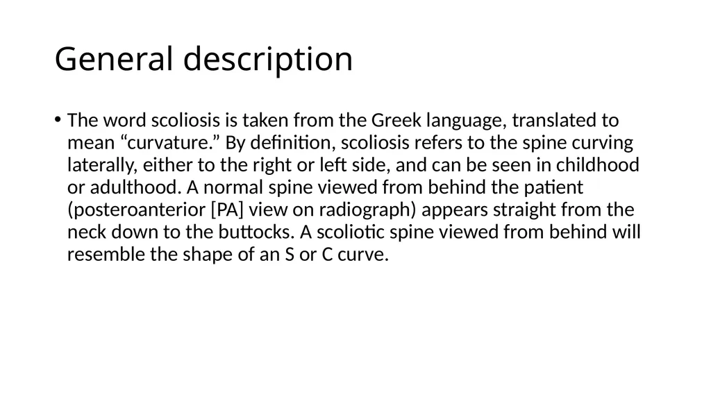 Scoliosis By Prof. Salah Hawas General description - slide 2 of 25