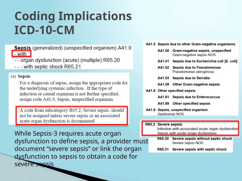 SEPSIS CDI and Coding Considerations Sepsis - slide 13 of 41