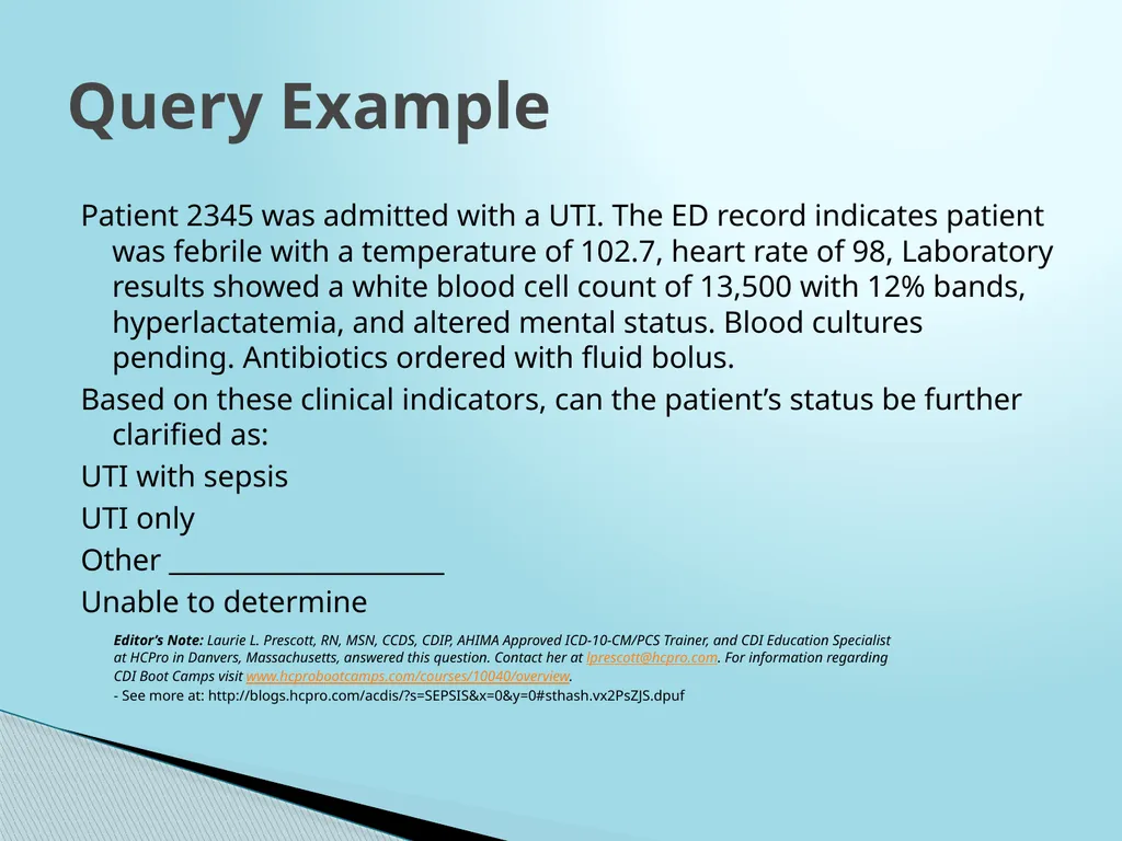 SEPSIS CDI and Coding Considerations Sepsis - slide 34 of 41