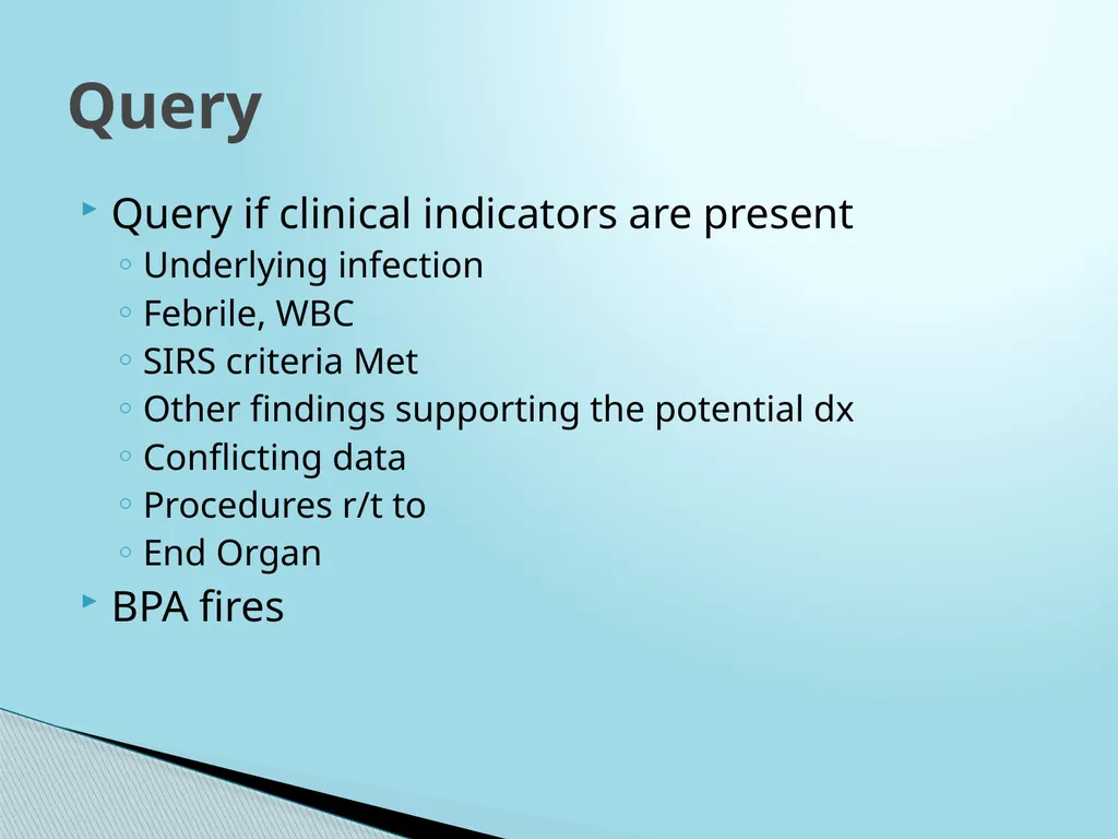 SEPSIS CDI and Coding Considerations Sepsis - slide 23 of 41