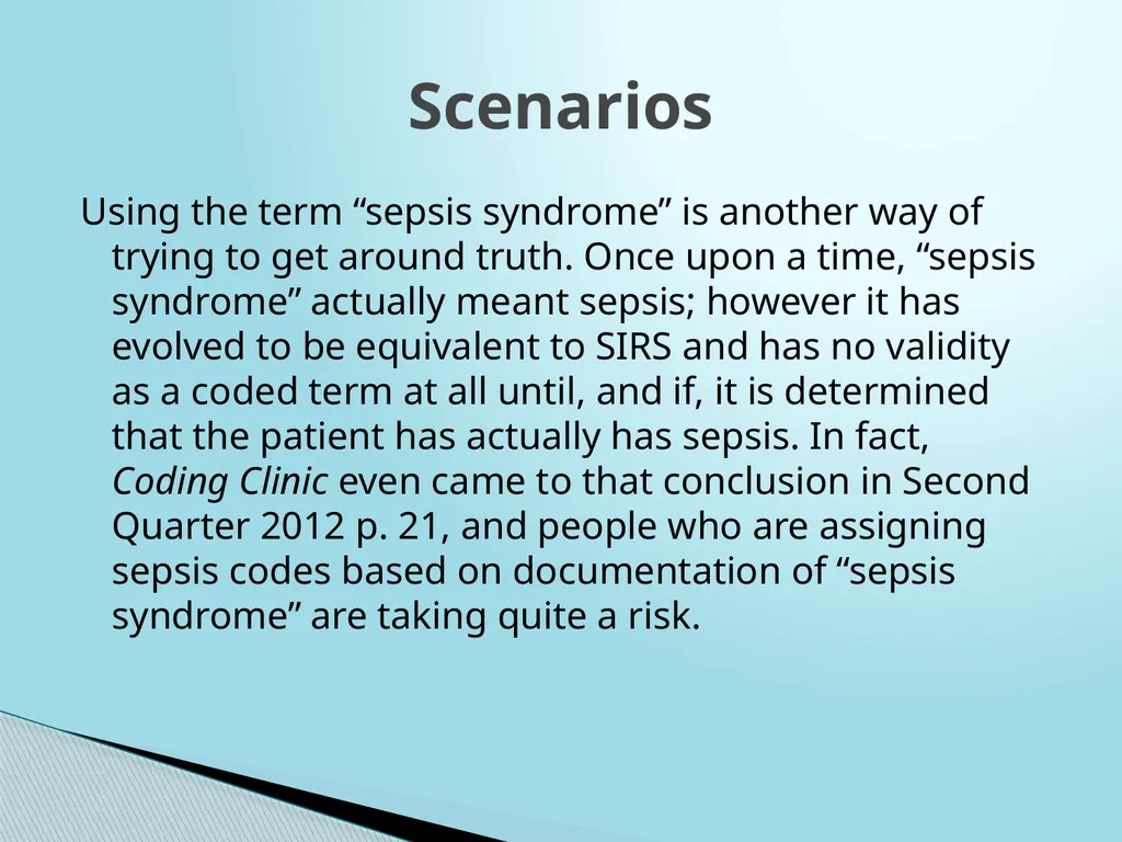 SEPSIS CDI and Coding Considerations Sepsis - slide 40 of 41
