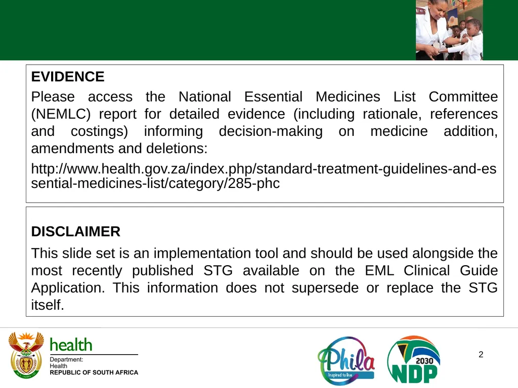 NATIONAL DEPARTMENT OF HEALTH Chapter 10: - slide 2 of 6