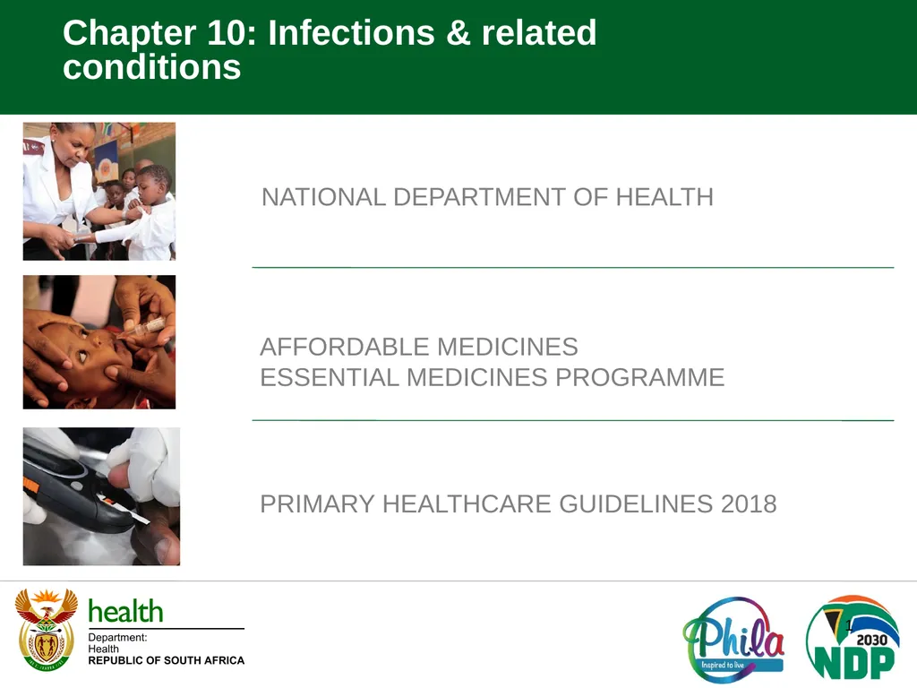 NATIONAL DEPARTMENT OF HEALTH Chapter 10: - slide 1 of 6