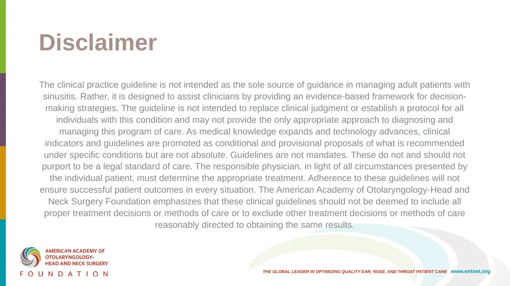 AAO-HNSF Clinical Practice Guideline: Adult - slide 2 of 55