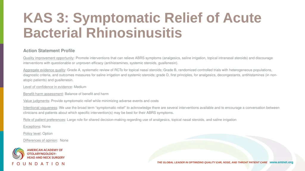 AAO-HNSF Clinical Practice Guideline: Adult - slide 21 of 55